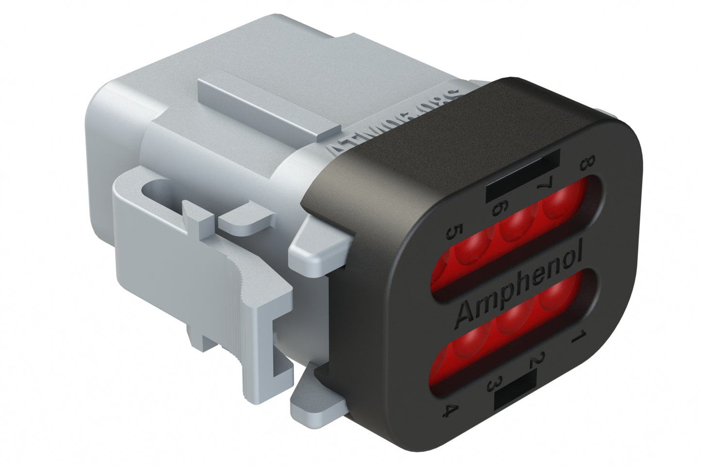 ATM06-08SA-SF1GY 8 Position Plug, Socket, Keyed A, Snap-Fit End Cap, Grey