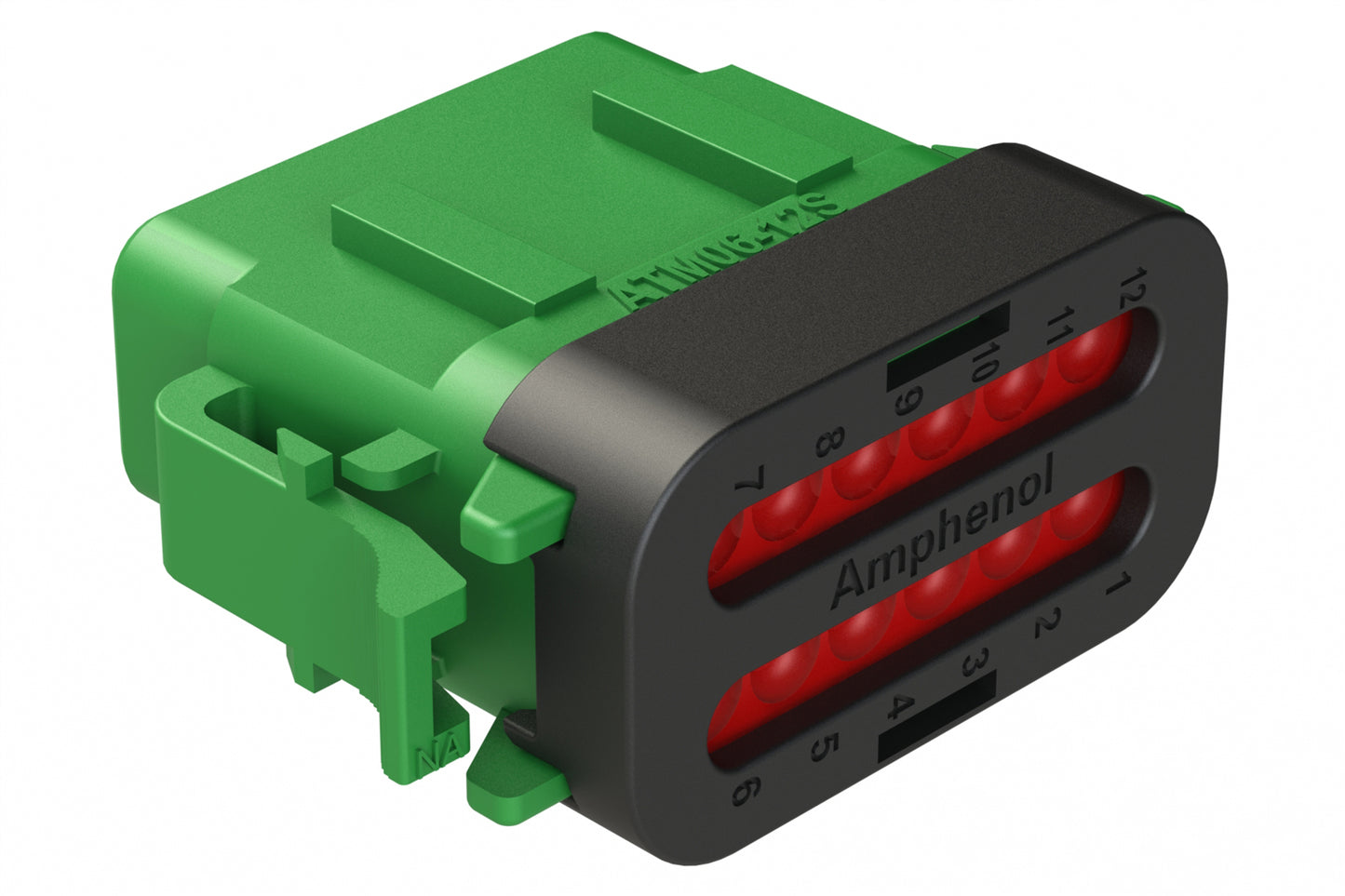 ATM06-12SC-SF1GN 12 Position Plug, Socket, Keyed C, Snap-Fit End Cap, Green. DTM06-12SC-E003