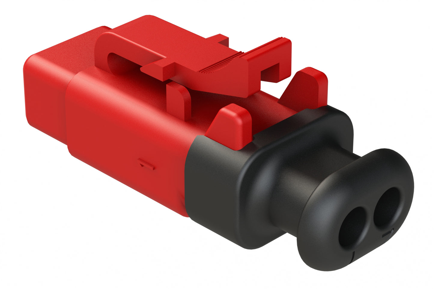 ATM06-2S-SR01RD 2 Position, Plug, Socket, Standard Diameter Rear Seal (Red), SR01 Strain Relief, Red Body (Requires Wedgelock AWM-2S.)