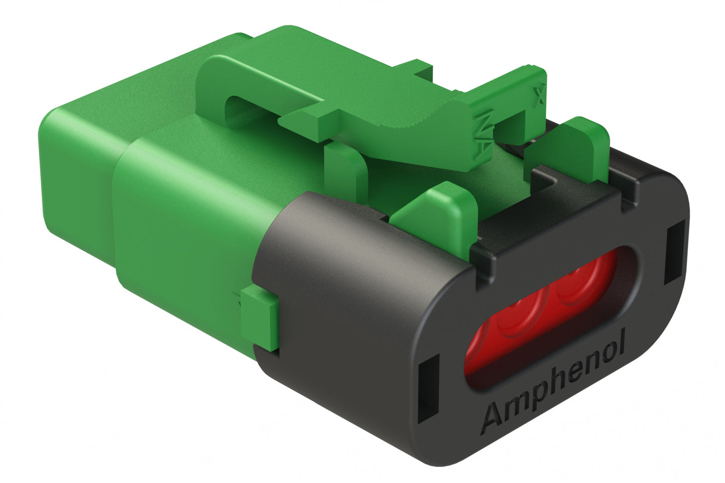 ATM06-3S-SF01GRN 3 Position Plug, Socket, Snap-Fit End Cap, Green