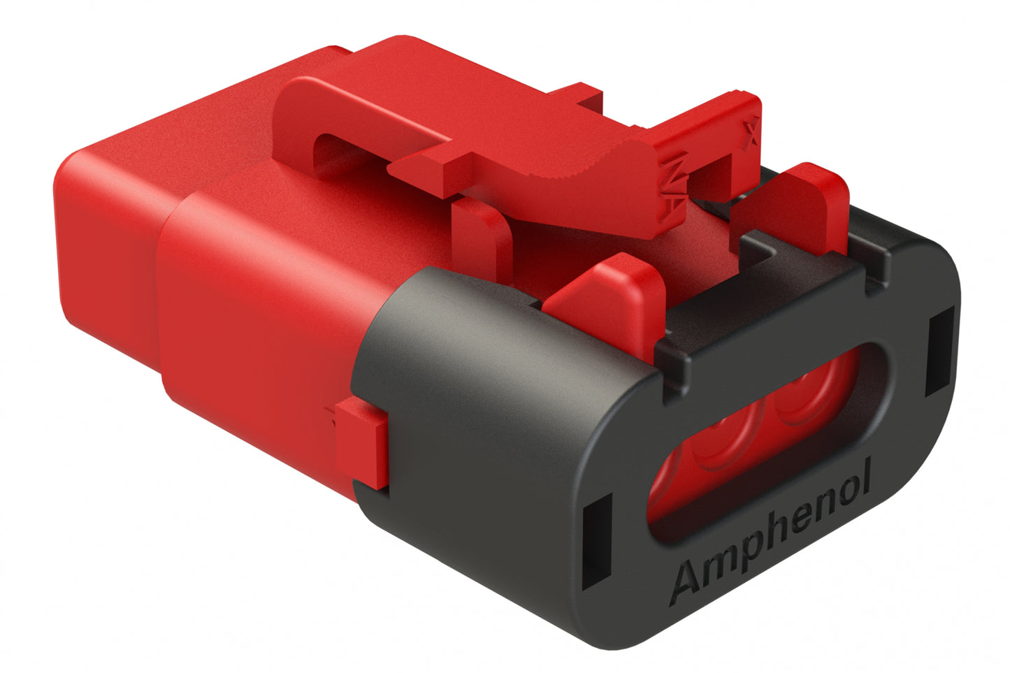 ATM06-3S-SF01RED 3 Position Plug, Socket, Snap-Fit End Cap, Red