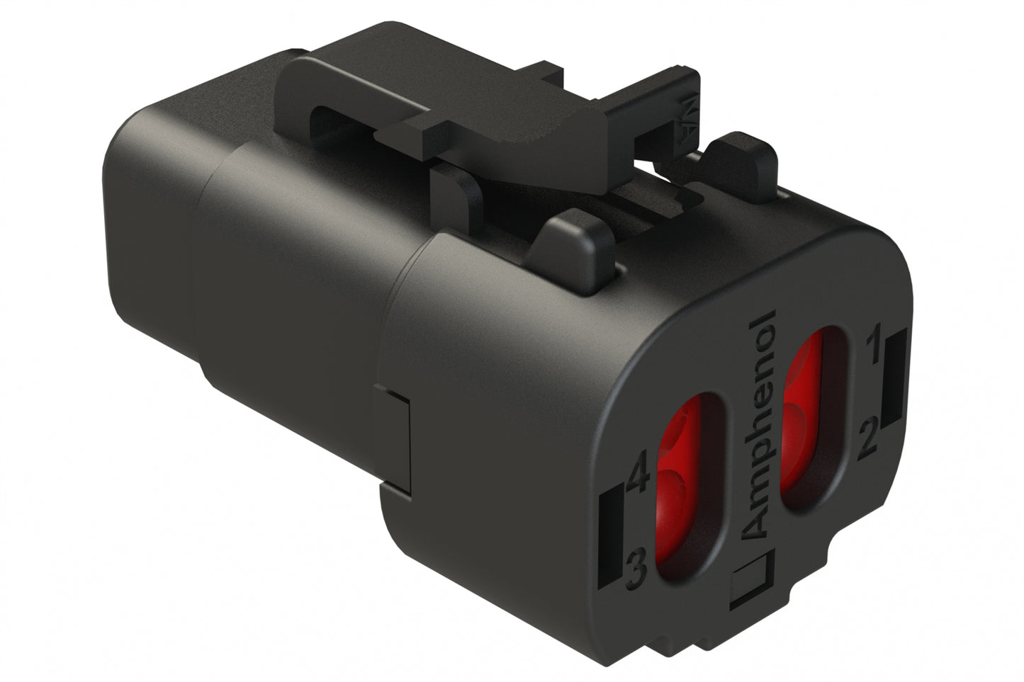 ATM06-4S-SF01BLK 4 Position Plug, Socket, Snap-Fit End Cap, Black. DTM06-4S-E005