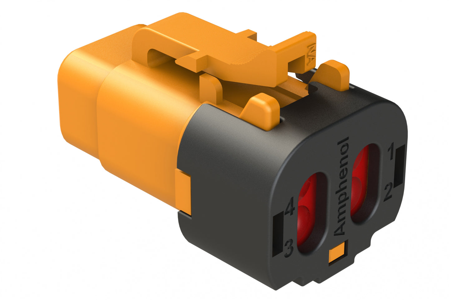 ATM06-4S-SF01ORG 4 Position Plug, Socket, Snap-Fit End Cap, Orange