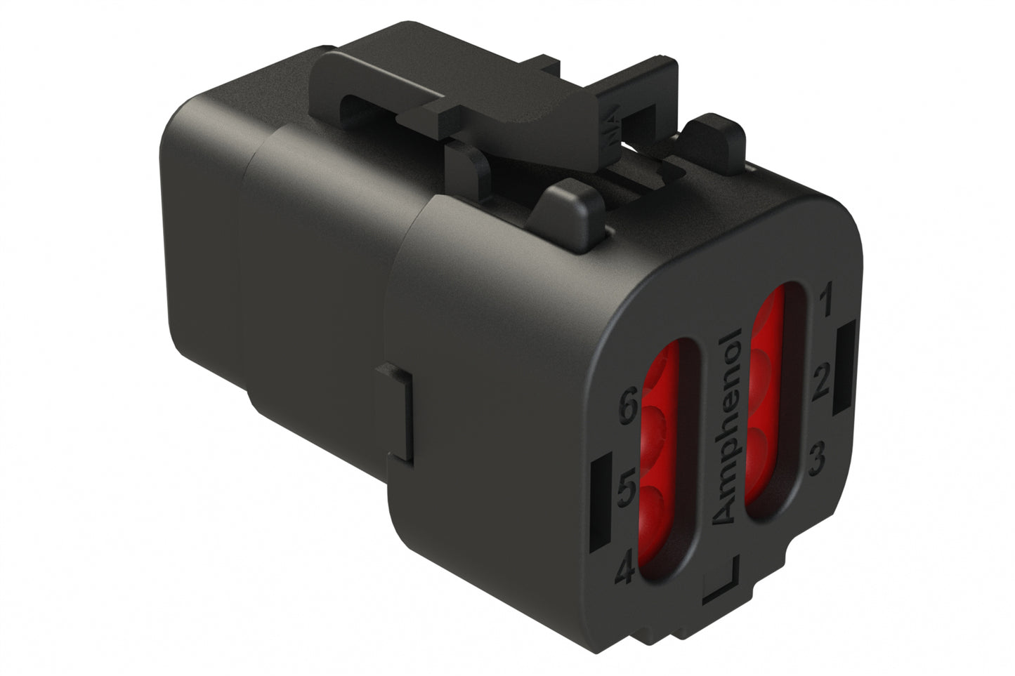 ATM06-6S-SF01BLK 6 Position Plug, Socket, Snap-Fit End Cap, Black. DTM06-6S-E005