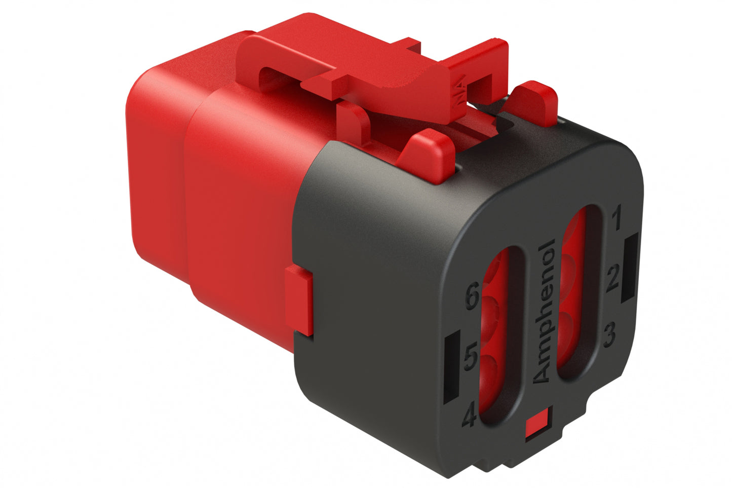 ATM06-6S-SF01RED 6 Position Plug, Socket, Snap-Fit End Cap, Red