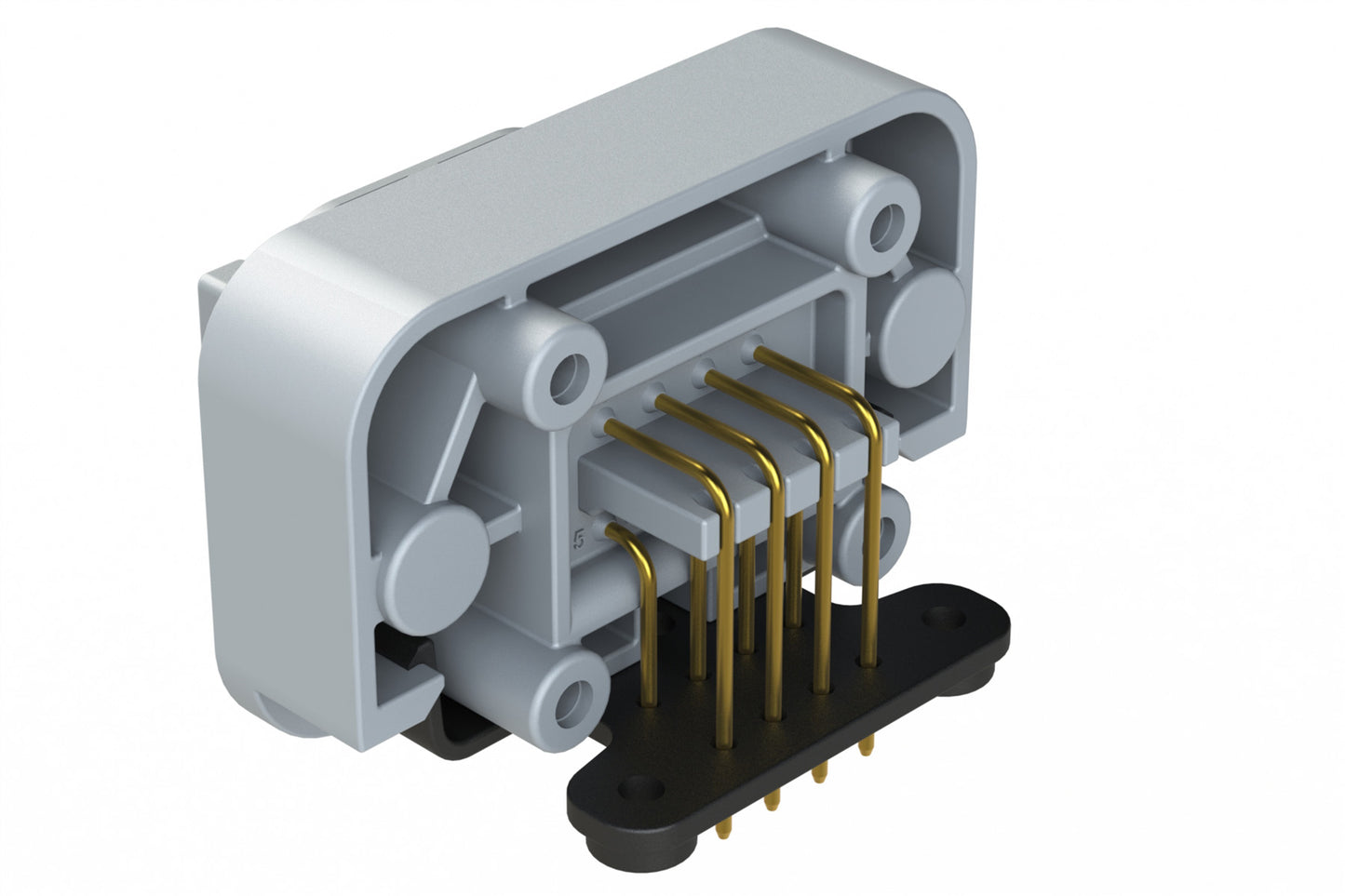 ATM13-08PA-BM01 8 Position Right Angle Flange Mount PCB Receptacle, Grey, Gold Plated Contacts Included. Keyed A