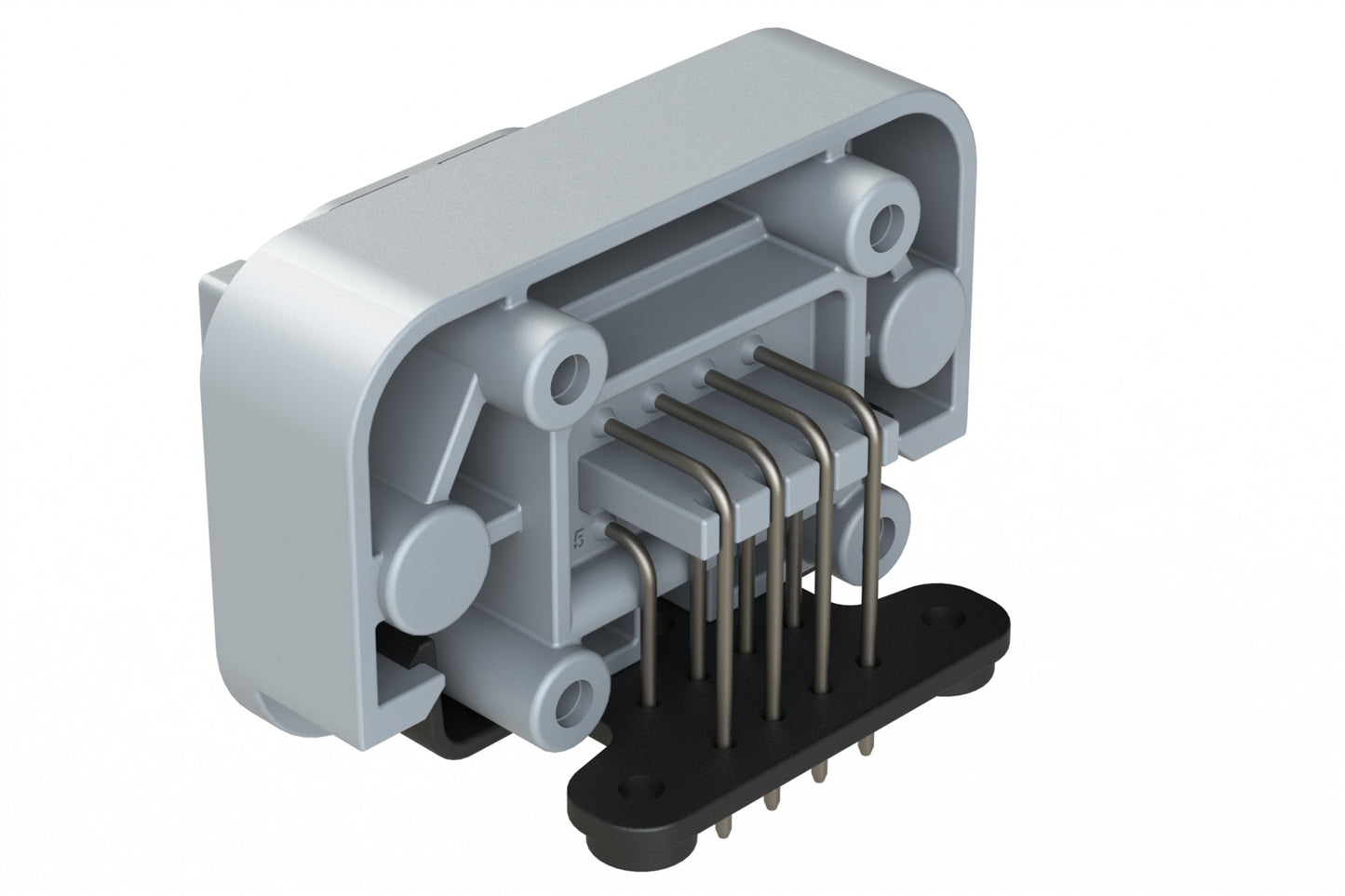 ATM13-08PA-BM03 8 Position Right Angle Flange Mount PCB Receptacle, Grey, Tin Plated Contacts Included. Keyed A