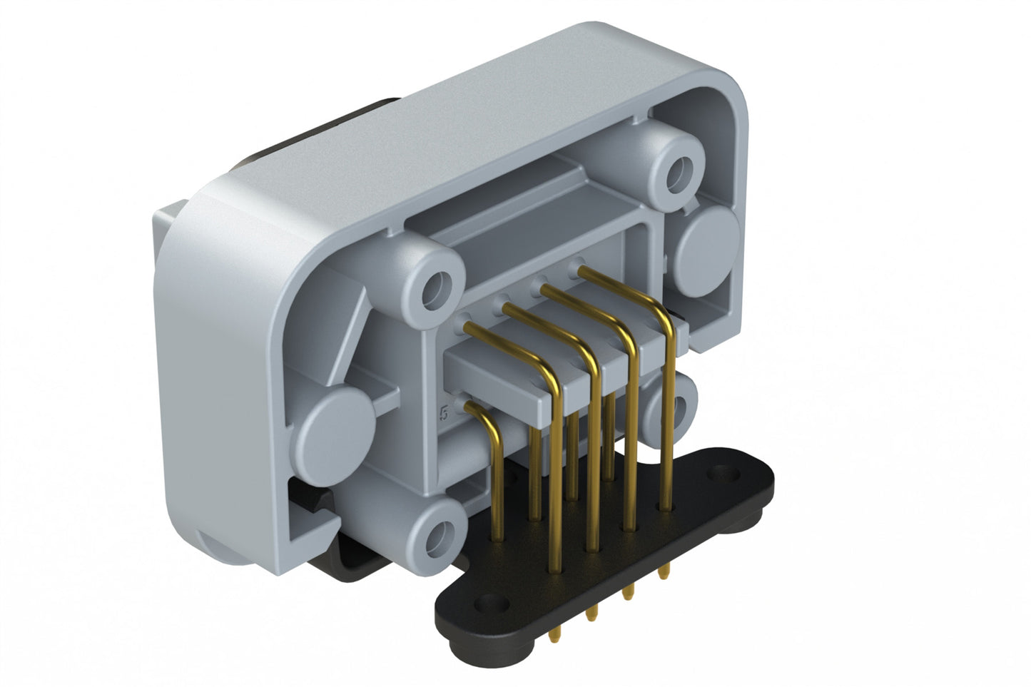 ATM13-08PB-BM01 8 Position Right Angle Flange Mount PCB Receptacle, Grey, Gold Plated Contacts Included. Keyed B