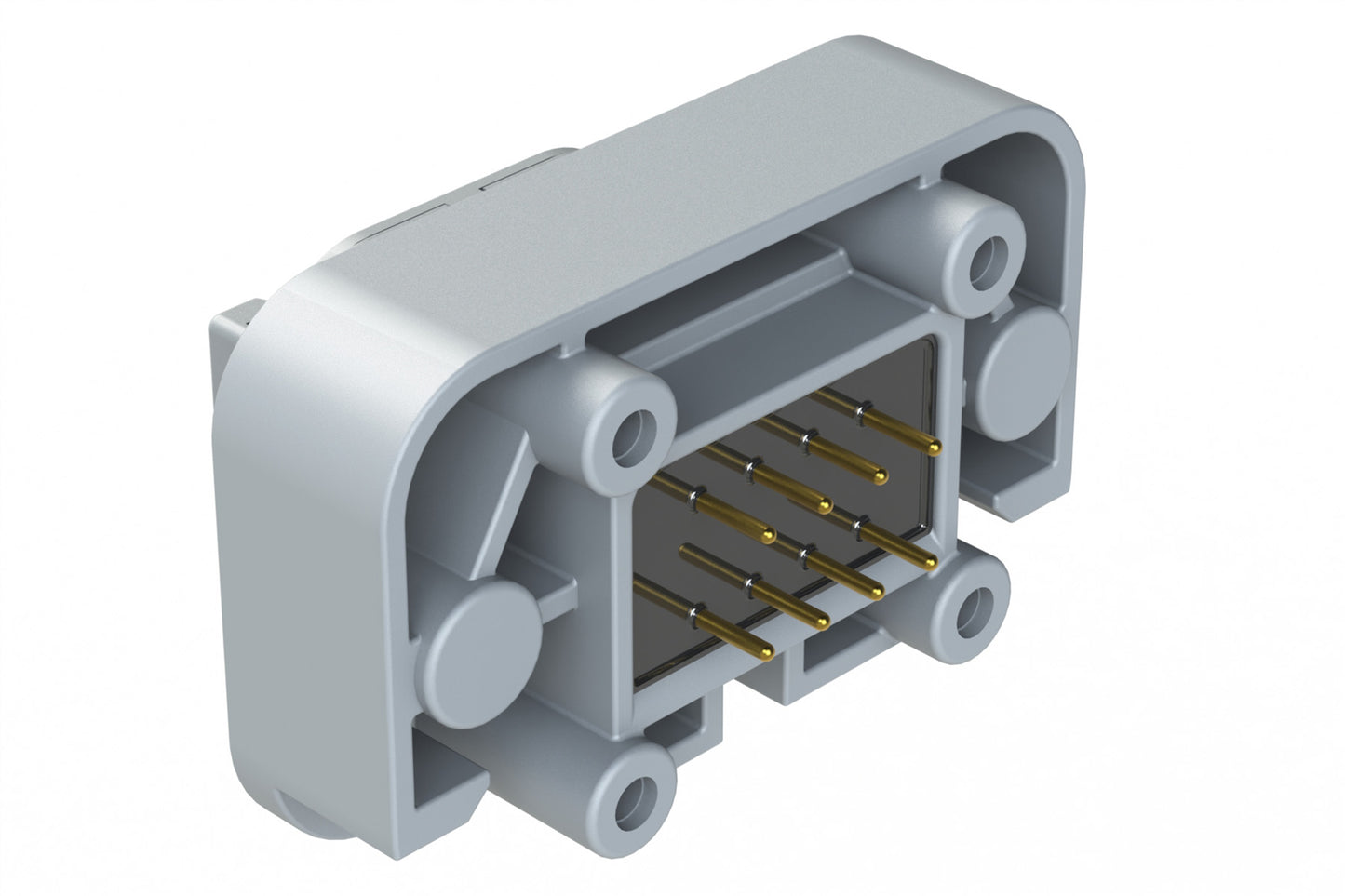 ATM15-08PA-BM02 8 Position Flange Mount PCB Receptacle, Potted, Grey, Gold Plated Contacts Included. Keyed A