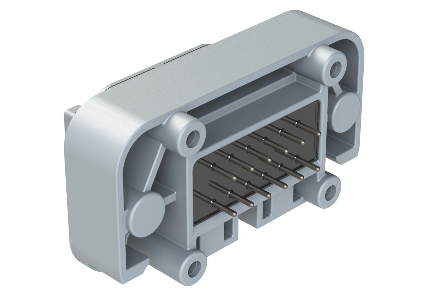 ATM15-12PA-BM04 12 Position Flange Mount PCB Receptacle, Potted, Grey, Tin Plated Contacts Included. Keyed A