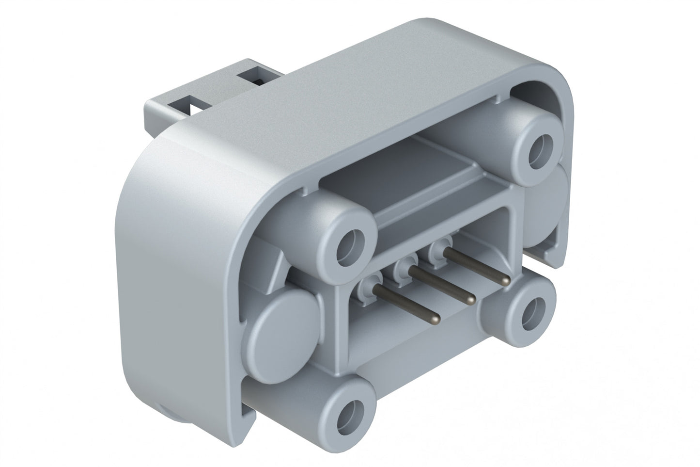 ATM15-3P-BM03 3 Position Flange Mount PCB Receptacle, Grey, Tin Plated Contacts Included