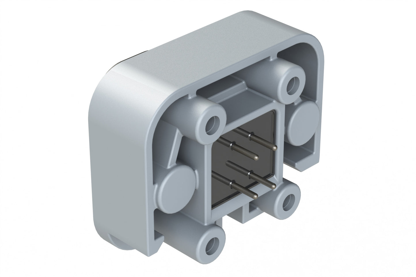ATM15-4P-BM04 4 Position Flange Mount PCB Receptacle, Potted, Grey, Tin Plated Contacts Included