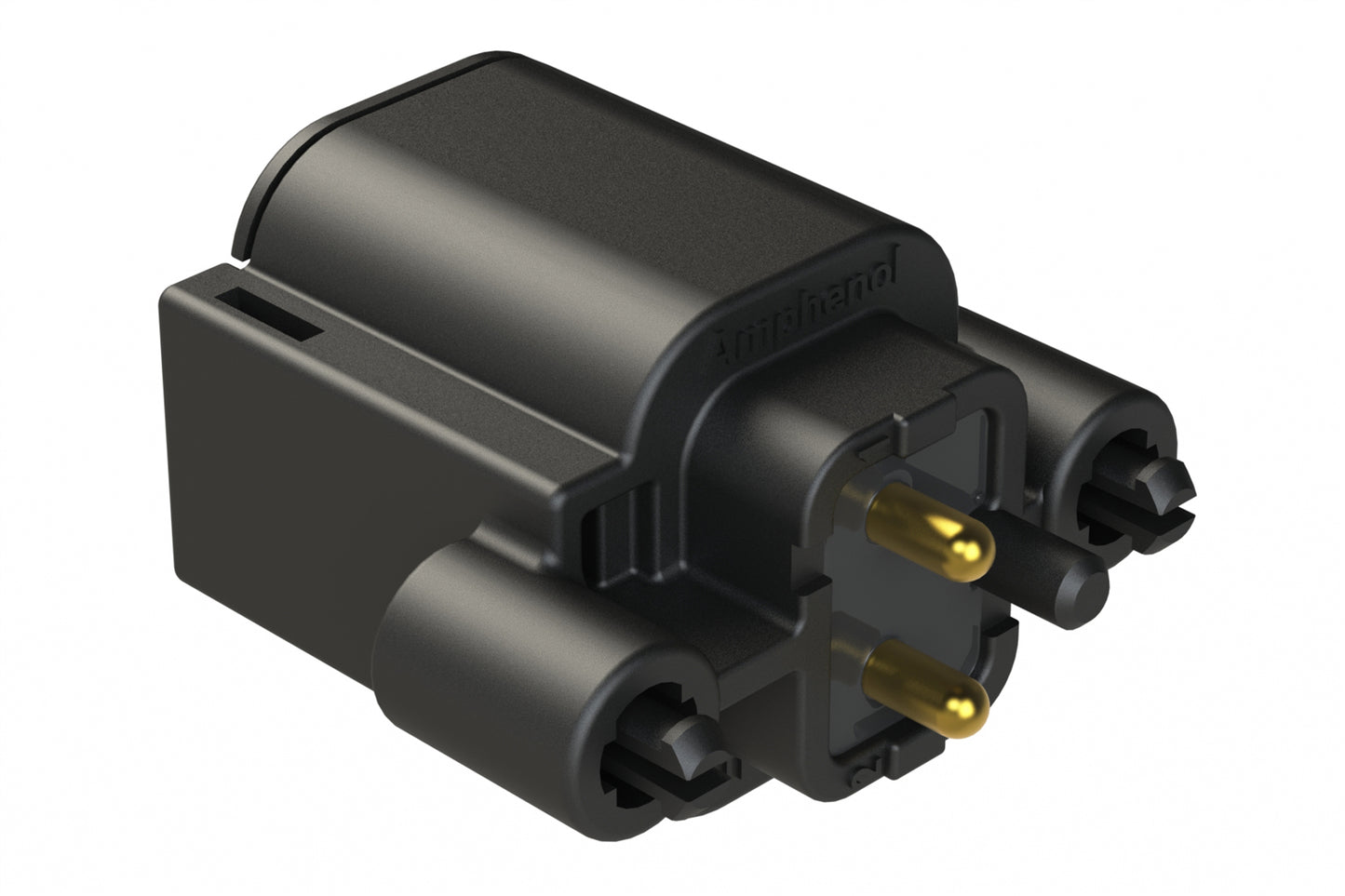 ATP04-2P-BM02 2 Position, Straight PCB Receptacle, Pin, Board Mount, Snap-Fit, Gold Contact Plated, Potting, Black