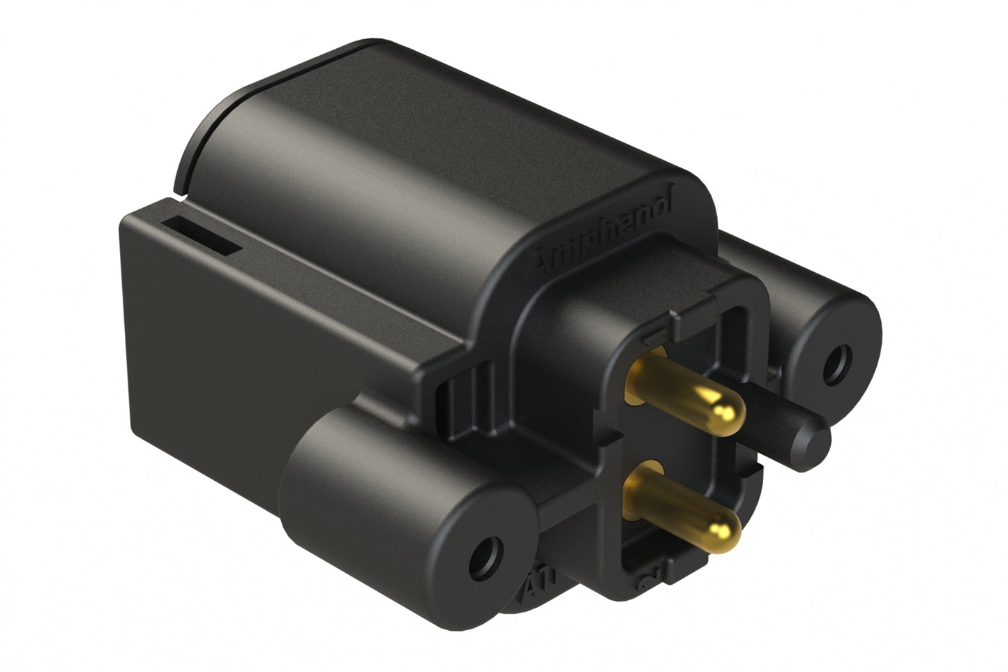ATP04-2P-BM11 2 Position, Straight PCB Receptacle, Pin, Board Mount, Self-Threading, Gold Plated Contacts, No Potting, Black