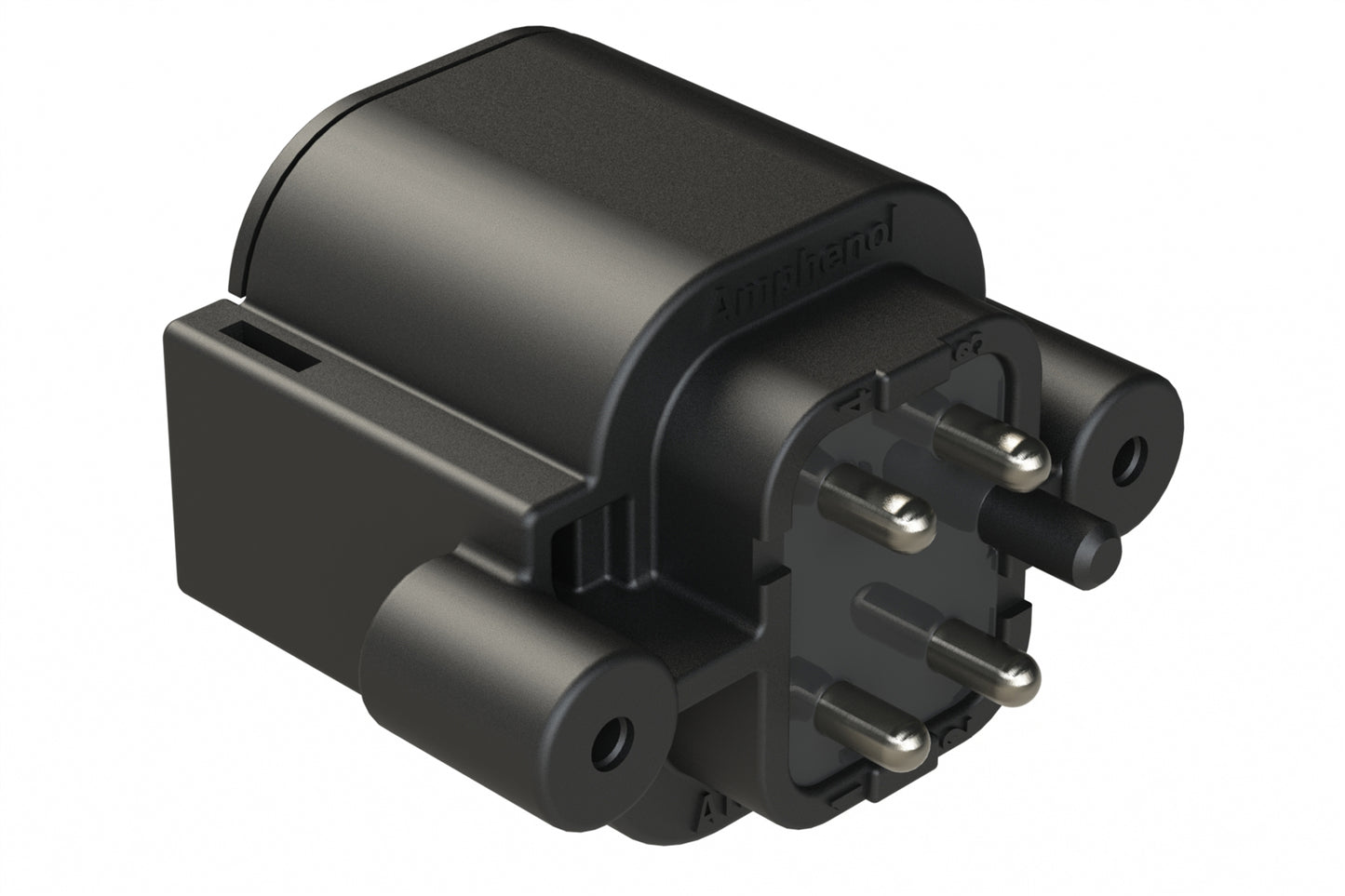 ATP04-4P-BM14 4 Position, Straight PCB Receptacle, Pin, Board Mount, Self-Threading, Tin Plated Contacts, Potting, Black