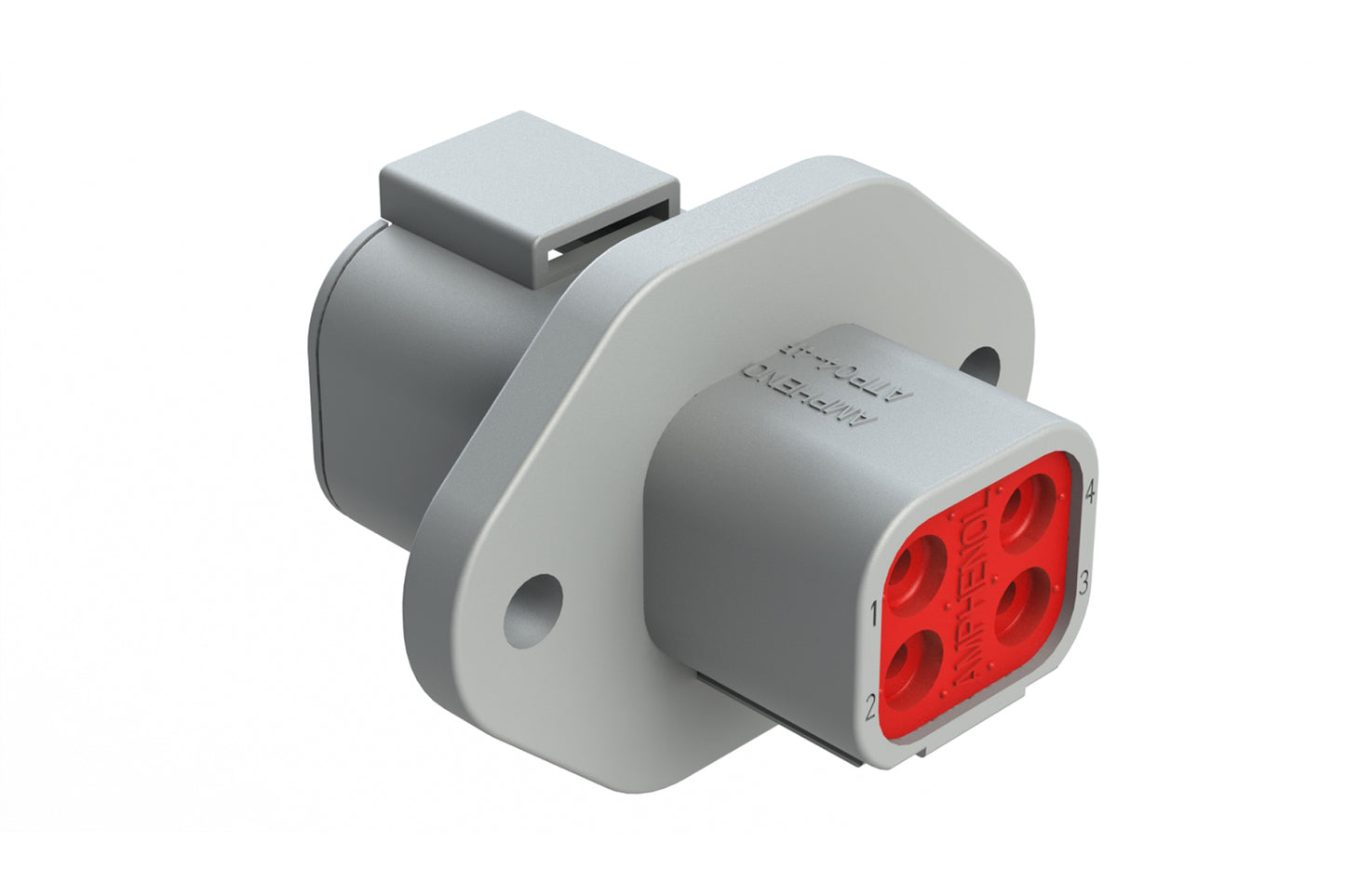 ATP04-4P-PM01 4-Way Receptacle, Male Flange. DTP04-4P-L012