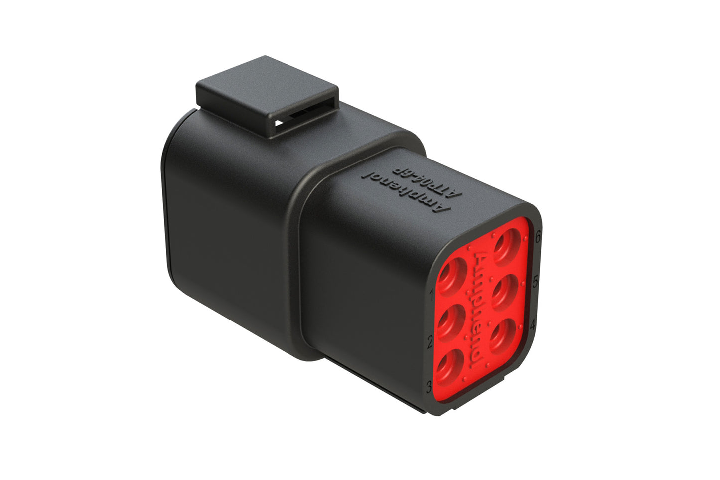 ATP04-6P-BLK 6 Position Receptacle, Male, Black
