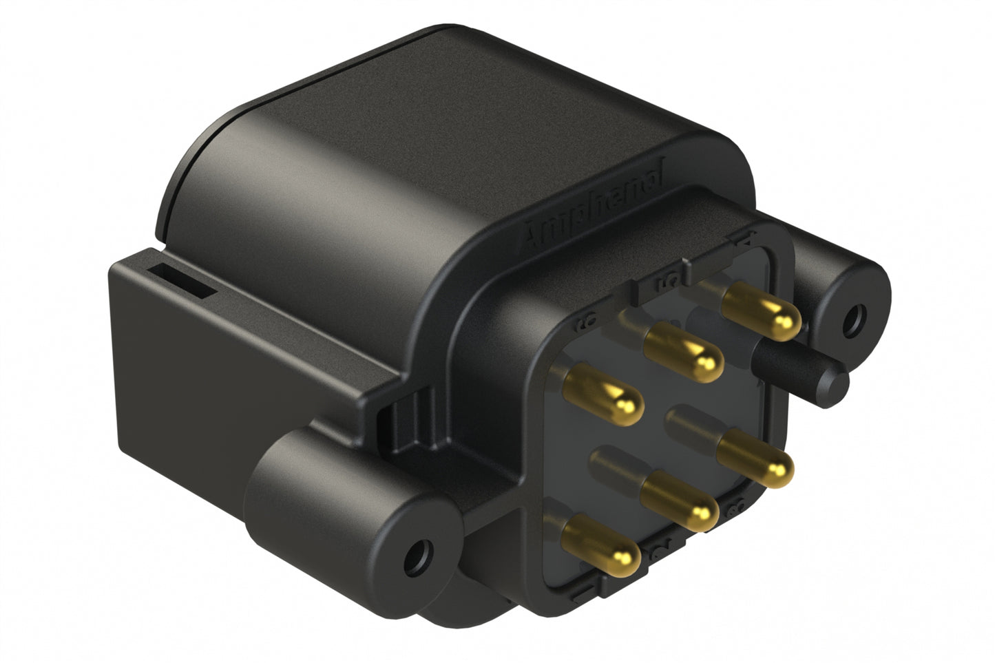 ATP04-6P-BM12 6 Position, Straight PCB Receptacle, Pin, Board Mount, Self-Threading, Gold Plated Contacts, Potting, Black