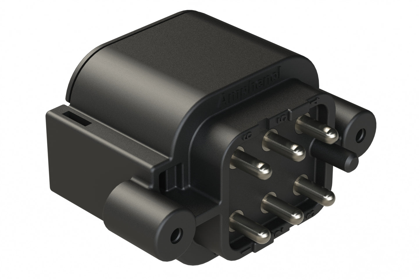 ATP04-6P-BM13 6 Position, Straight PCB Receptacle, Pin, Board Mount, Self-Threading, Tin Plated Contacts, No Potting, Black