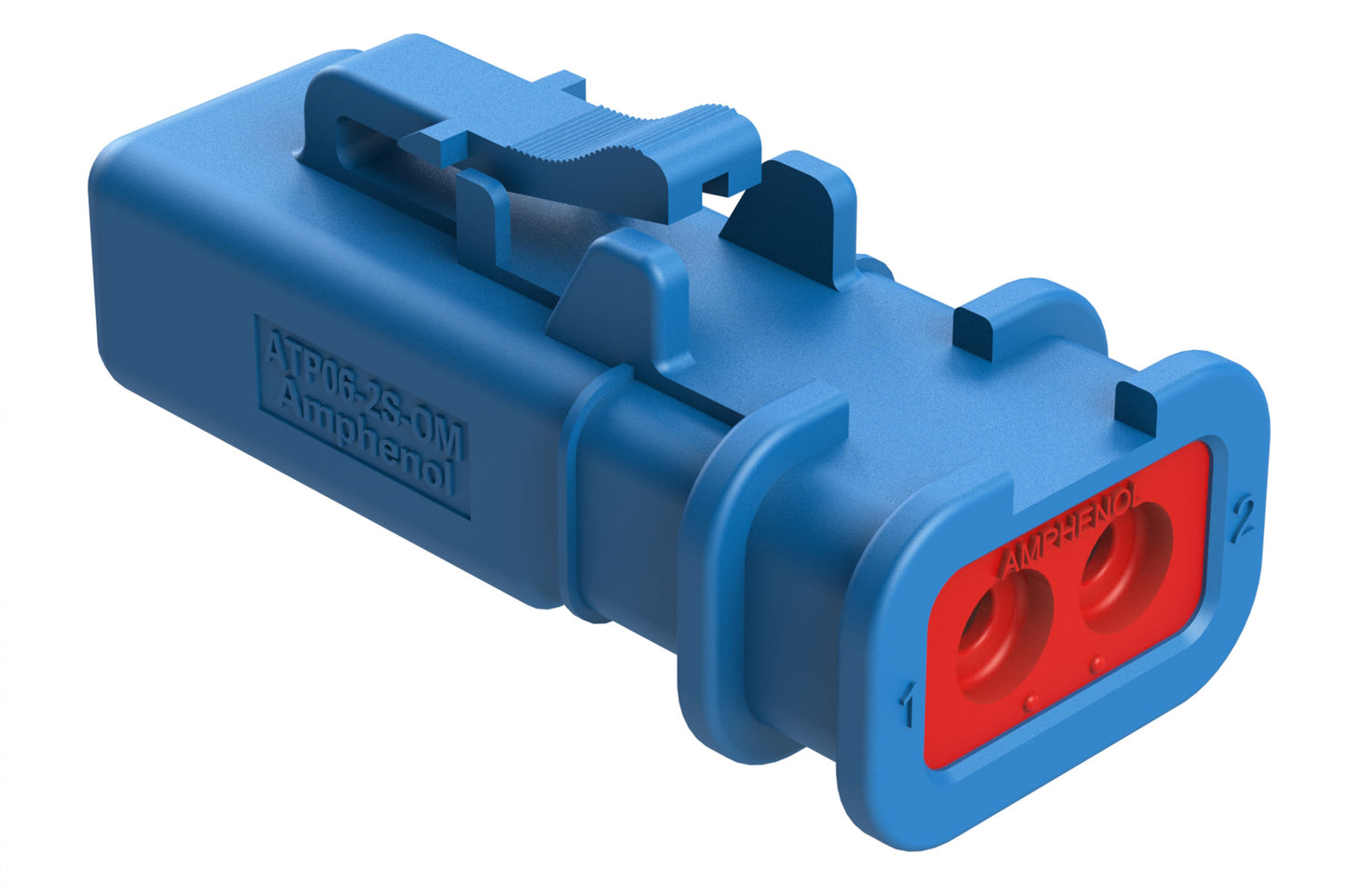 ATP06-2S-OMBLU 2 Position Plug, Socket, Overmold CompatibleP, Standard Diameter Rear Seal, Blue