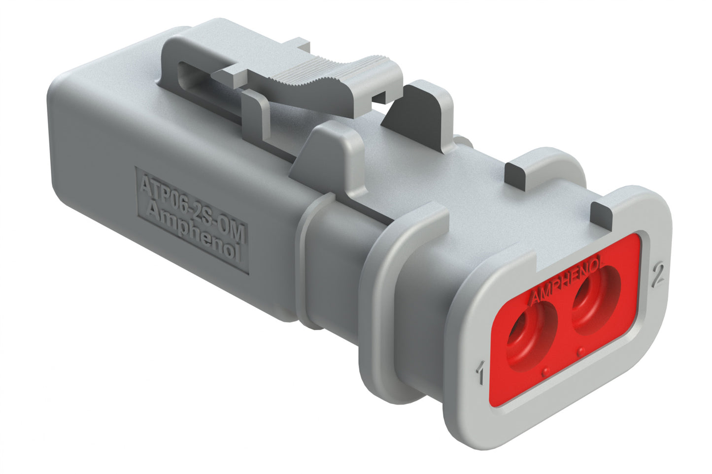 ATP06-2S-OMGRY 2 Position Plug, Socket, Overmold Compatible, Standard Diameter Rear Seal, Grey