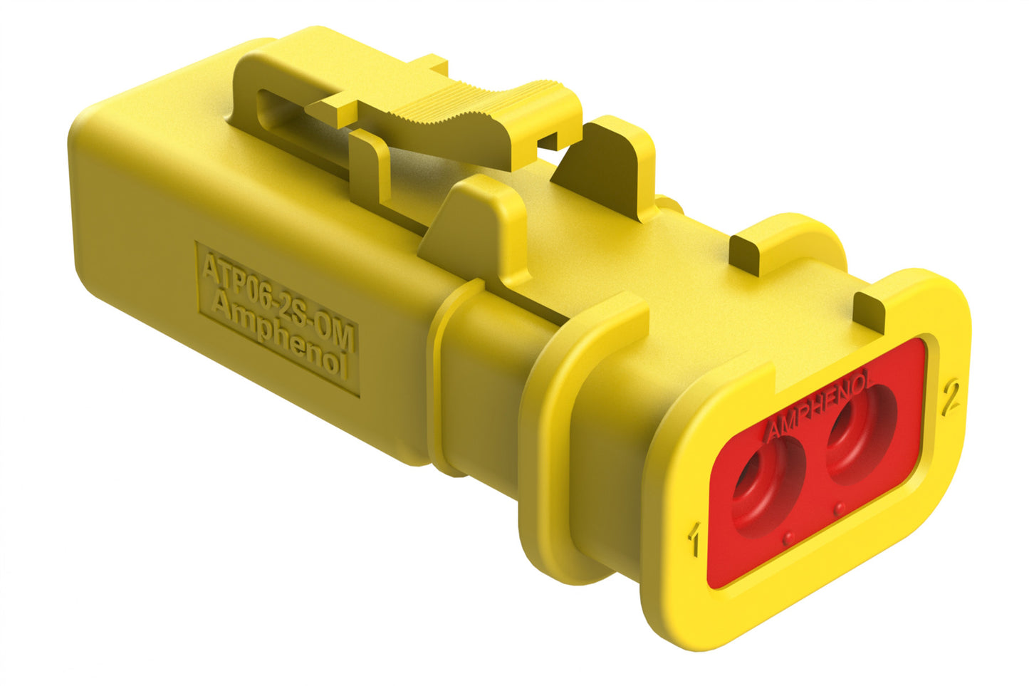 ATP06-2S-OMYEL 2 Position Plug, Socket, Overmold Compatible,Standard Diameter Rear Seal, Yellow