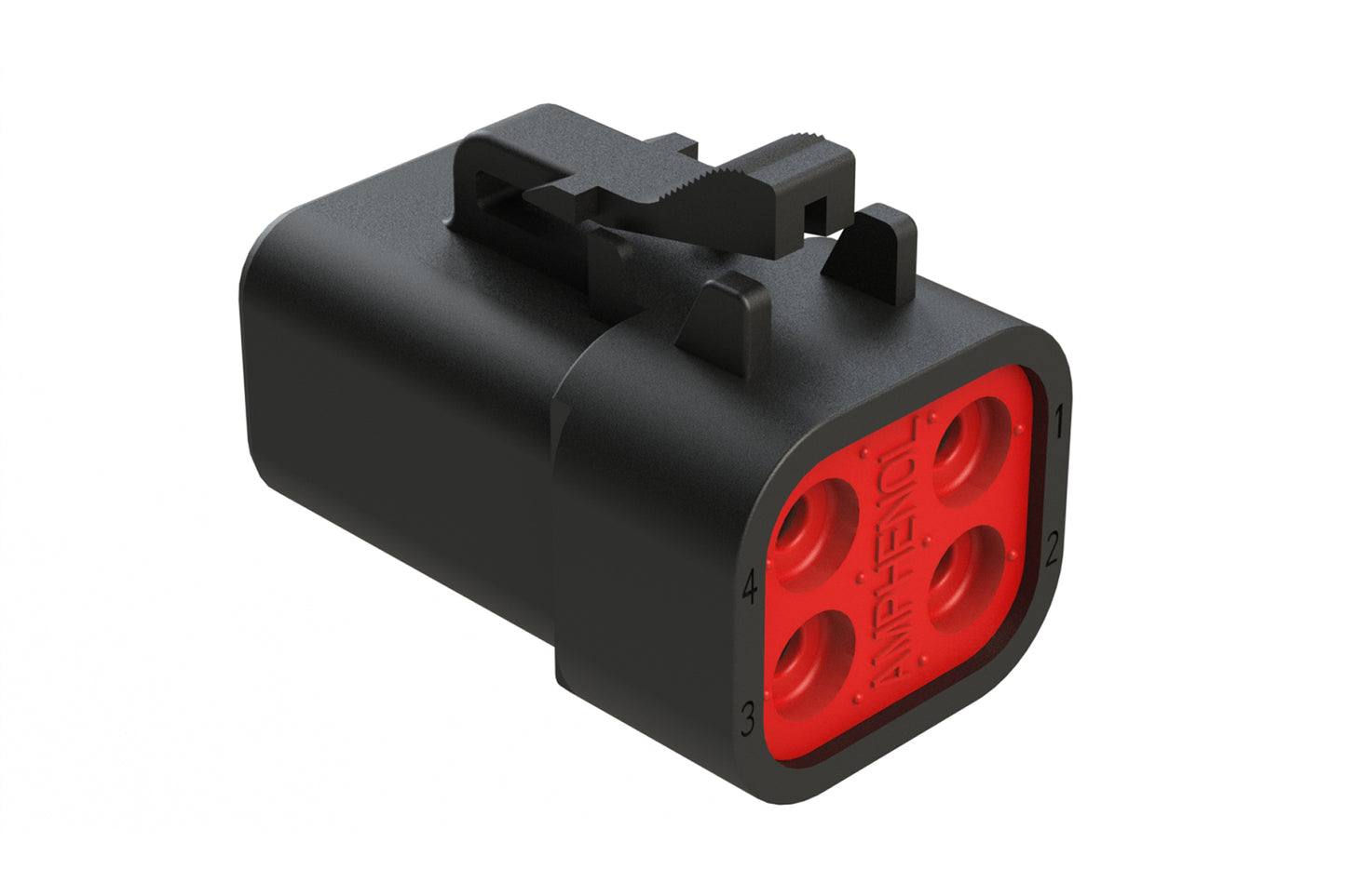 ATP06-4S-BLK 4-Way Plug, Female Connector, Black. DTP06-4S-E004