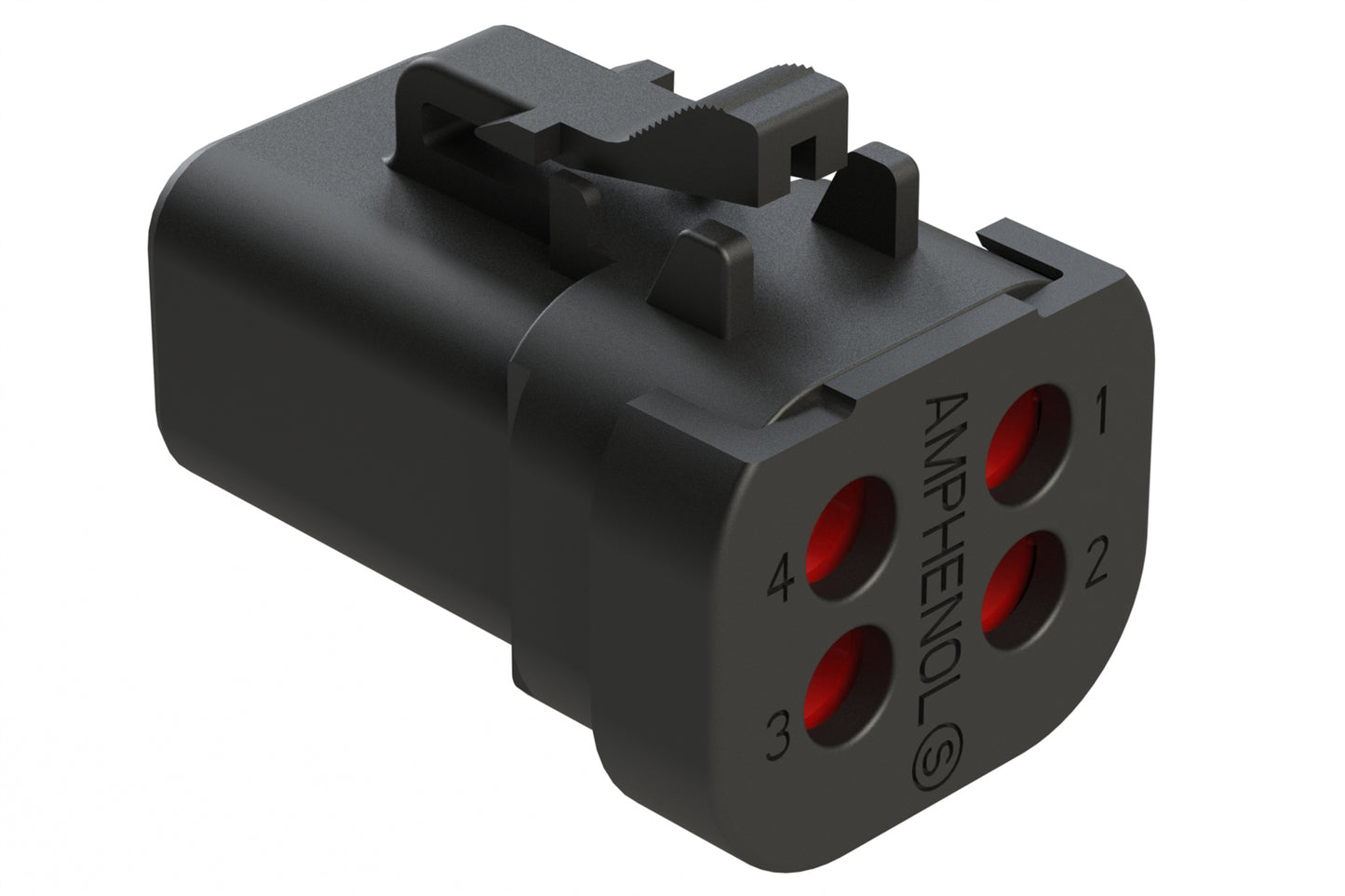 ATP06-4S-EC01BK 4-Way Plug Female with End Cap, Black