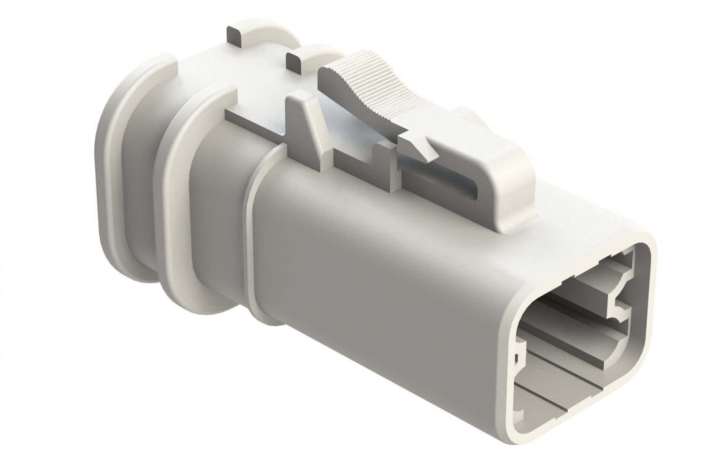 ATP06-4S-OMRDWHT 4 Position Plug, Socket, Overmold Compatible, Reduced Diameter Rear Seal, White