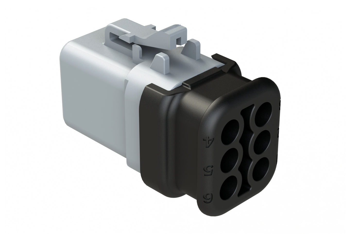 ATP06-6S-SR01 6 Position, Plug, Socket, SR01 Strain Relief (Standard Seal), End Cap,Grey Body