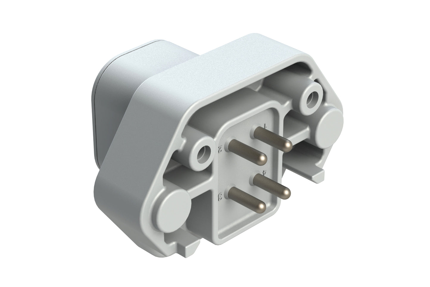 ATP15-4P-BM03GRY 4 Position Straight PCB Flange Mount Receptacle, molded tin Pins, Grey