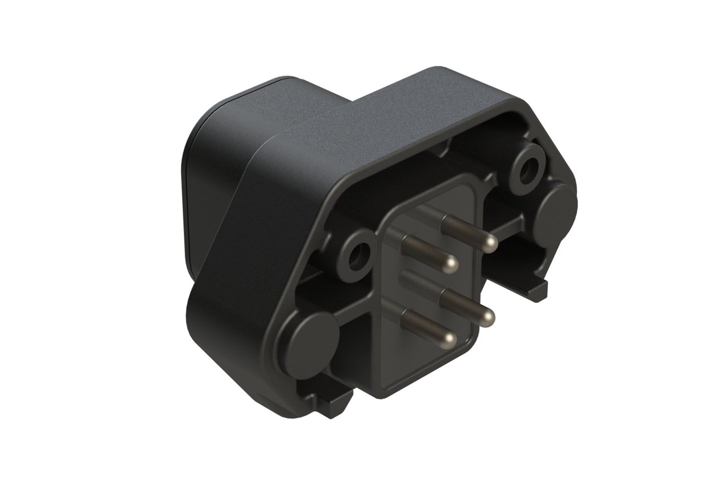 ATP15-4P-BM04BLK 4 Position Straight PCB Flange Mount Receptacle, molded tin Pins, potted, Black. DTP15-4P