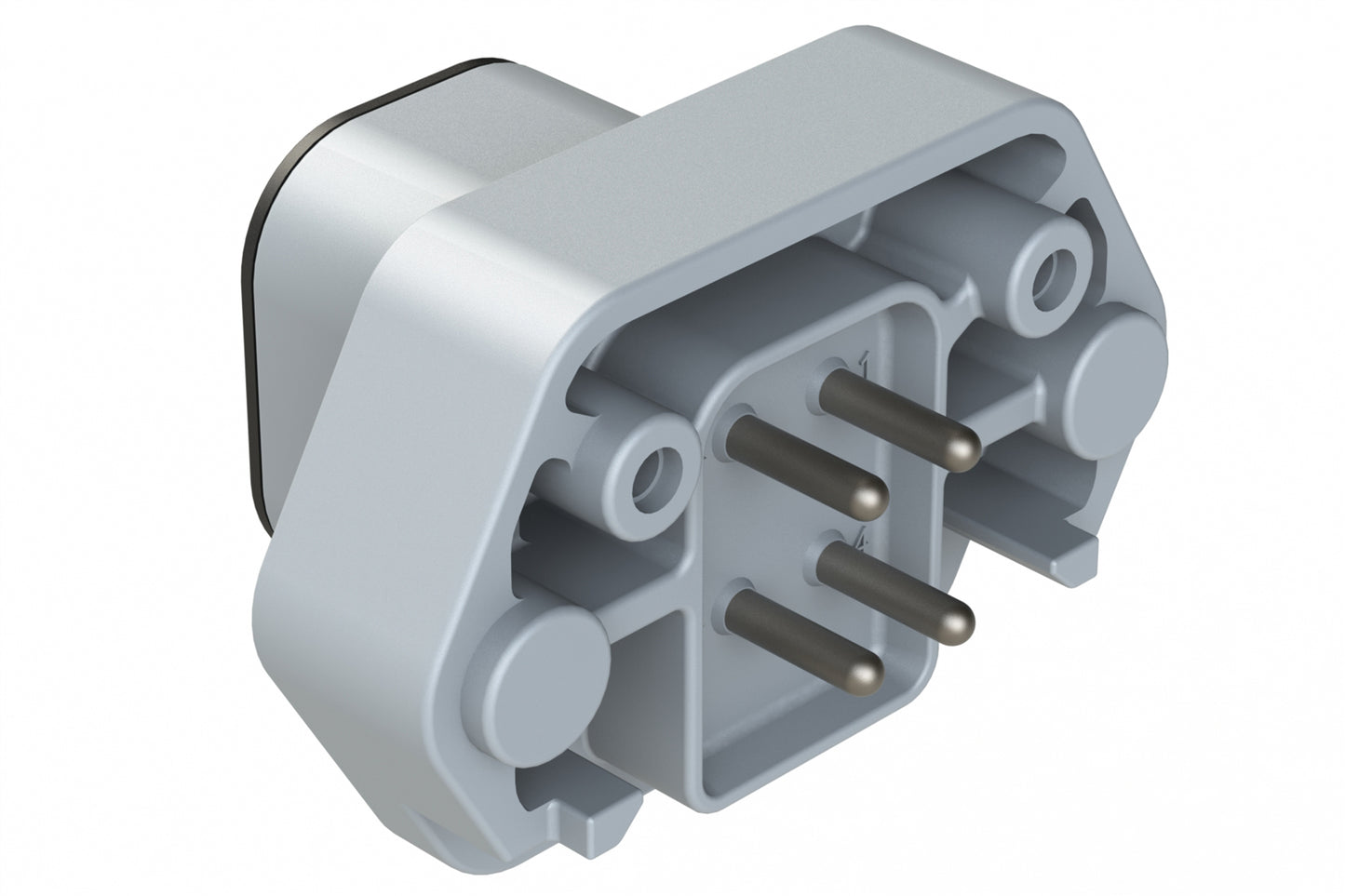 ATP15-4PA-BM03 4 Position PCB Receptacle with Flange, Pin, Tin Plated, Self-Threading, Gasket, Keyed A, Green