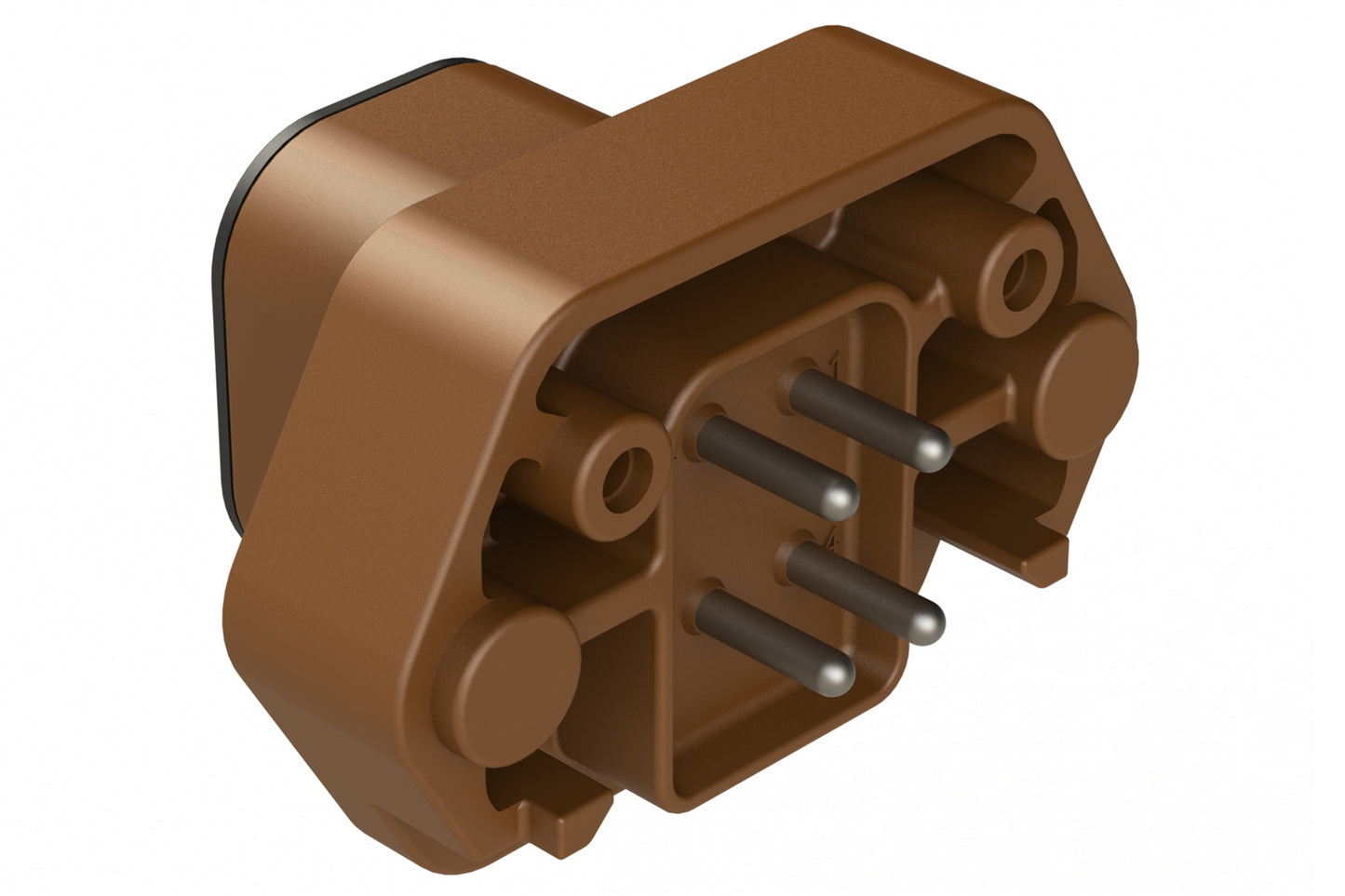 ATP15-4PD-BM03 4 Position PCB Receptacle with Flange, Pin, Tin Plated, Self-Threading, Gasket, Keyed D, Green