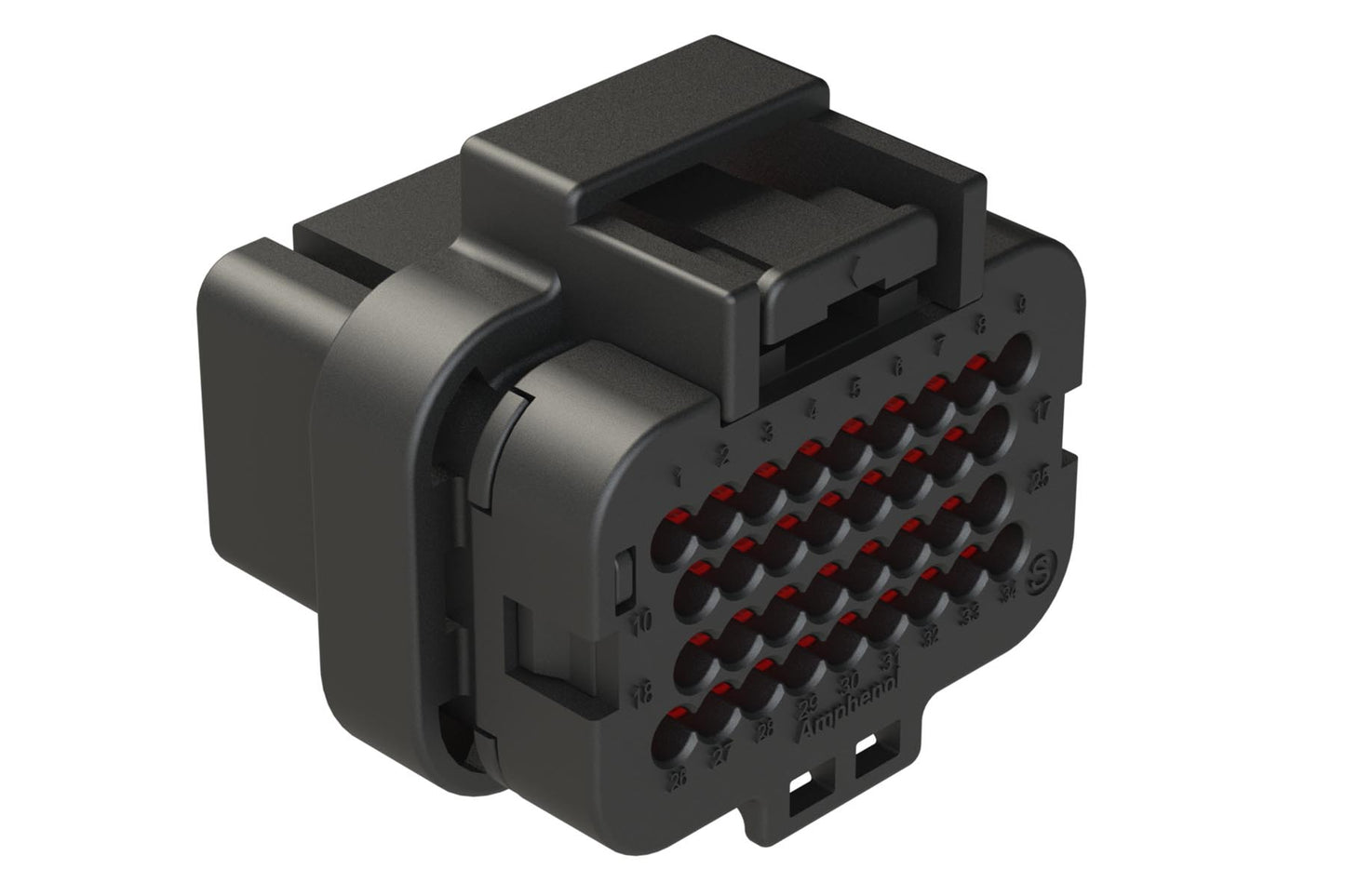 ATS06-34SB1 34 Position Plug, Socket, Contact Size 20, Single Latch, Keyed B, End Cap, Black. 4-1437290-1