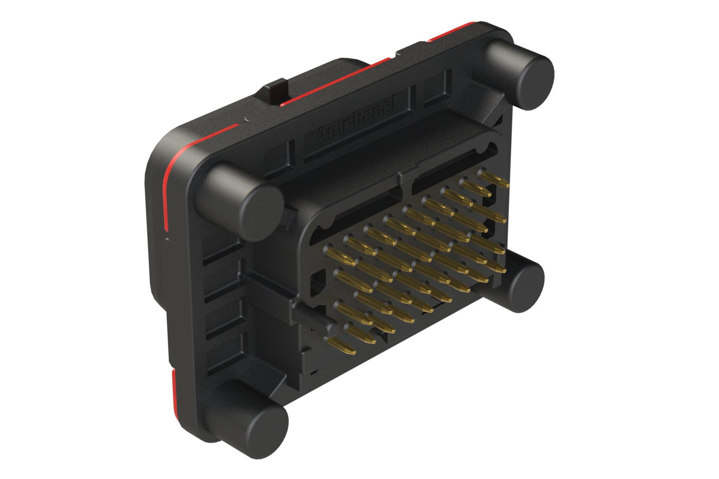 ATS15-34PB1-BM01 34 Position PCB Receptacle with Sealed Flange, Pin, Straight, Single Latch, Contact Size 20, Self-Threading, Keyed B, Black