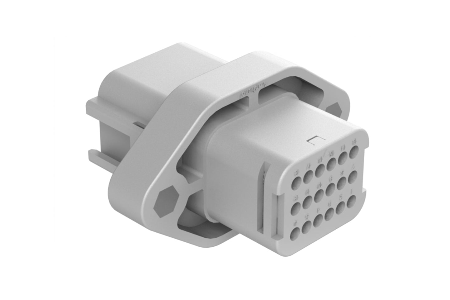 ATV02-18PA-RR01 18 position flange mount receptacle, Size 16 contact, key A, double reduced seal. DTV02-18PA-C015