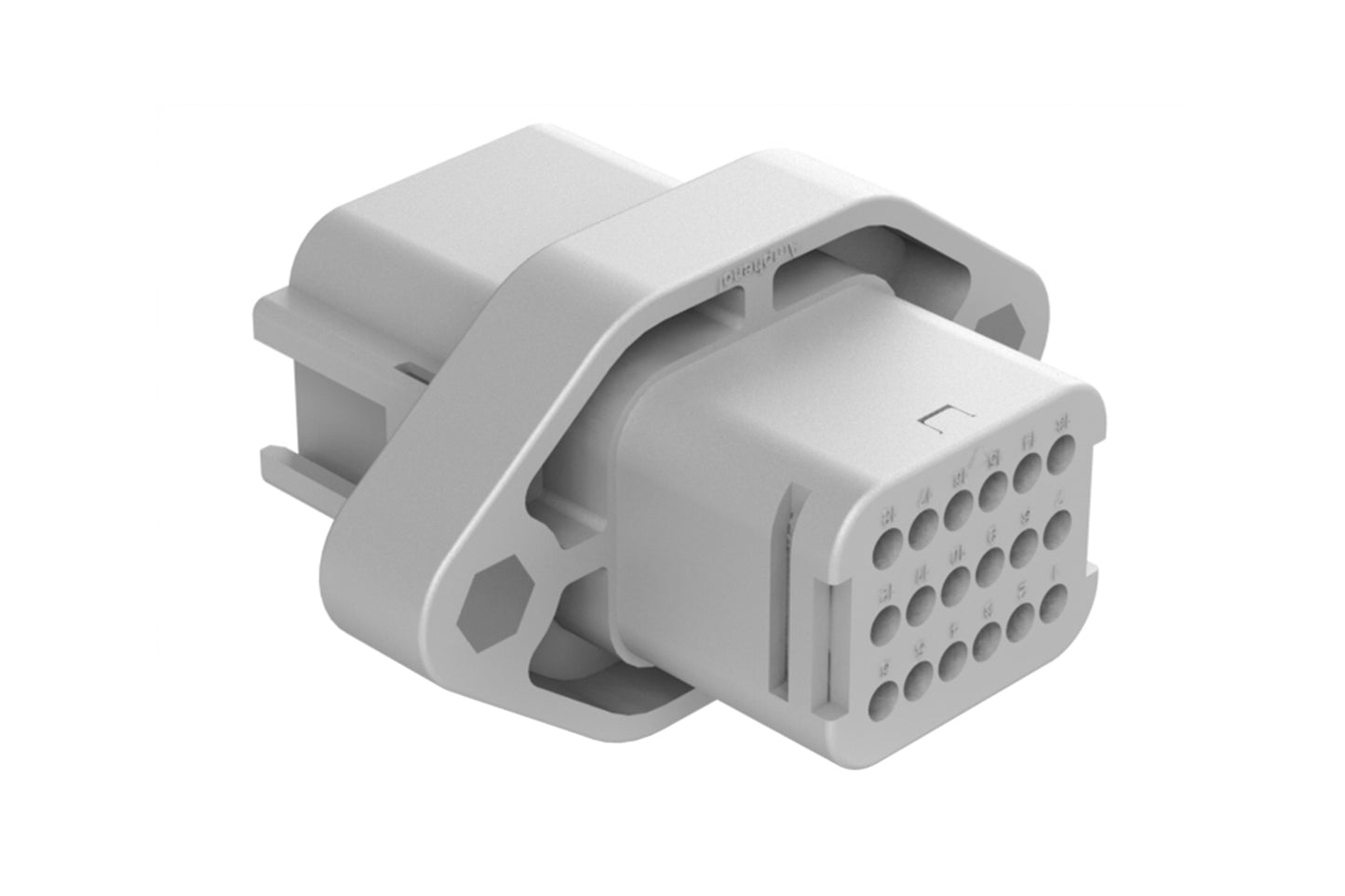 ATV02-18PB 18 position flange mount receptacle, Size 16 contact, key B. DTV02-18PB