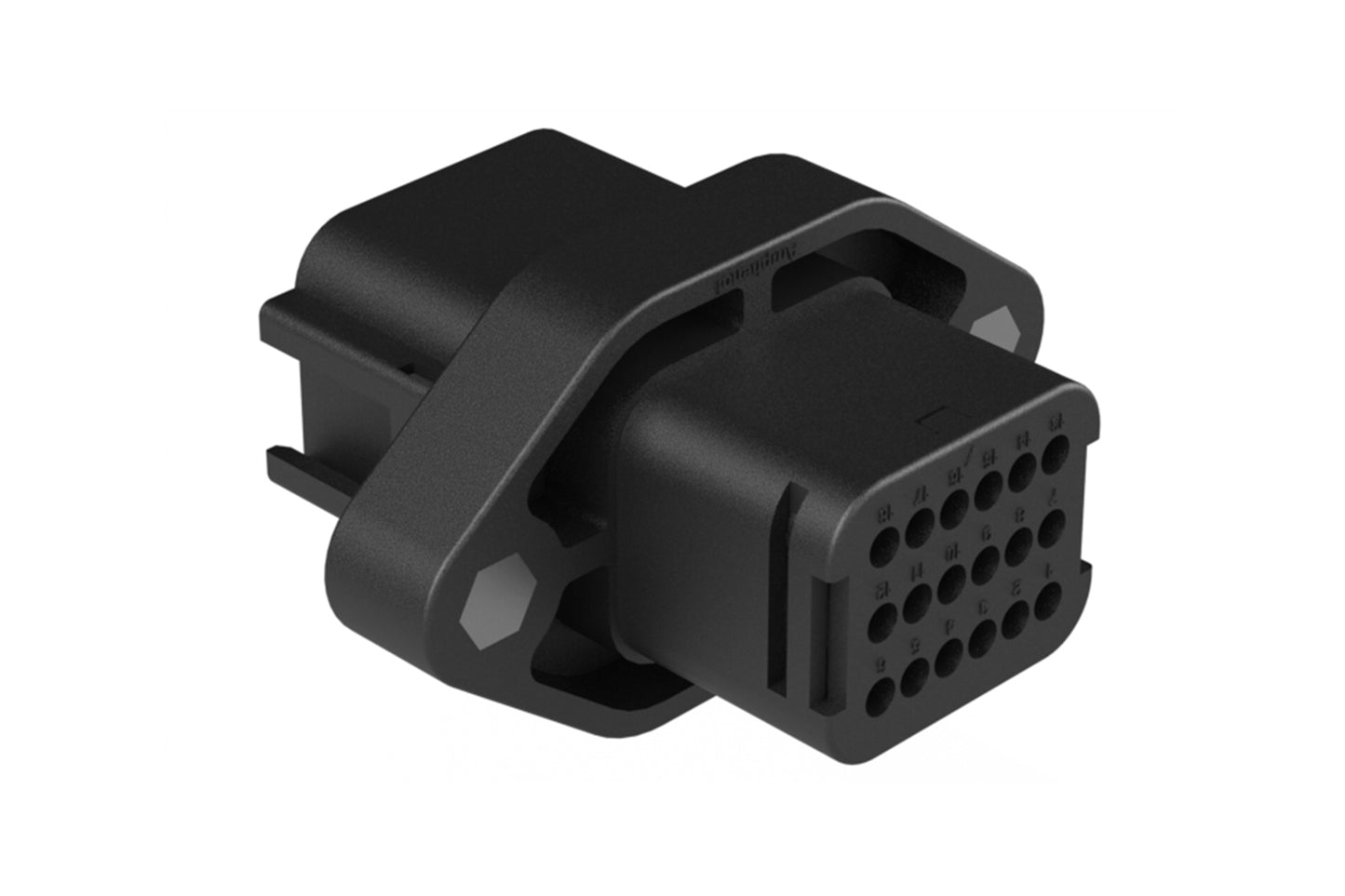 ATV02-18PB-RR01 18 position flange mount receptacle, Size 16 contact, key B, double reduced seal