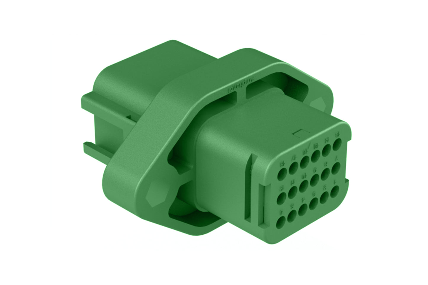 ATV02-18PC 18 position flange mount receptacle, Size 16 contact, key C. DTV02-18PC