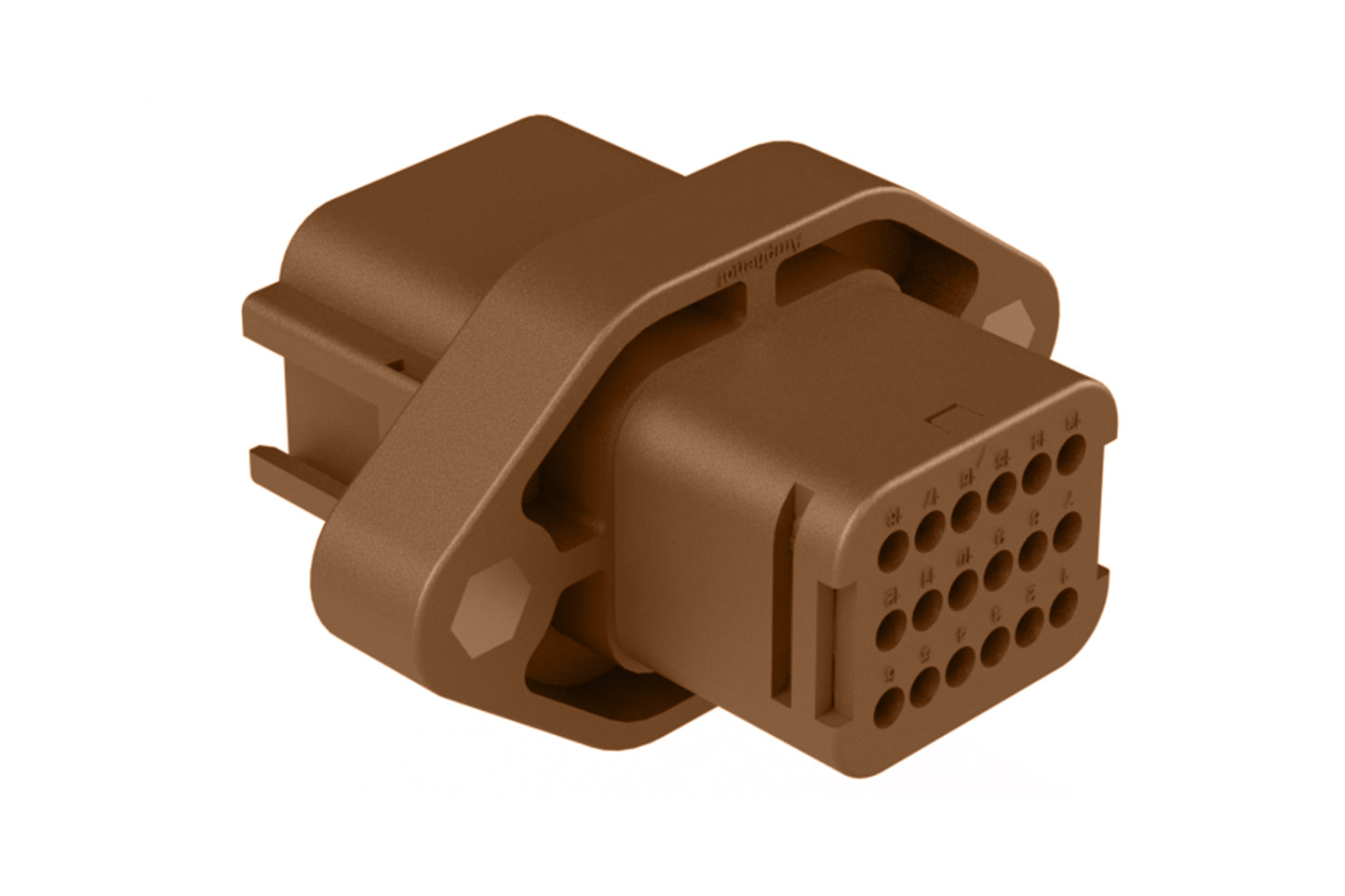 ATV02-18PD 18 position flange mount receptacle, Size 16 contact, key D. DTV02-18PD