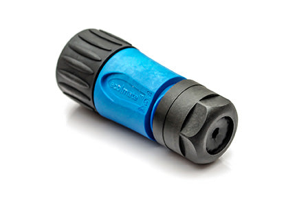 C016 10D006 000 10 6+PE Female straight cable connector with strain relief and clamping ring. Crimp contacts sold separately. Available in gold or silver plating.