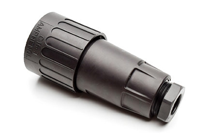 C016 10D008 002 1 8+PE Female cable connector with internal strain relief and clamping ring. For use with crimp contacts (sold separately).