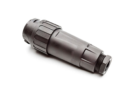 C016 10I014 002 1 14+PE Male cable connector with strain relief and cable retention. For use with crimp contacts (sold separately).