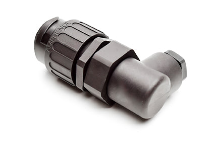 C016 10K014 002 1 14+PE Male cable connector with strain relief and clamping ring. For use with crimp contacts (sold separately).