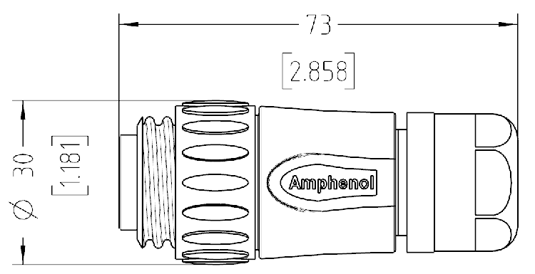 C016 20D003 806 12 3+PE Female straight female cable connector with turned contacts, black. Field installable screw termination, 4 pressure plates.