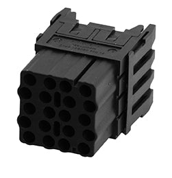 C146 10B020 600 15 Socket module for turned contacts. May be engaged or disengaged when live but without electrical load. Empty Comparable Part No. 09140203101