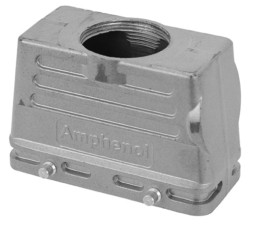 C146 11R016 650 1 Top entry low profile hood. Conductive surface with standard locking levers. High attenuation. Same dimensions as standard housings. Comparable Part No. 19628161421