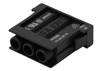 C146 A03 001 E8 Pin module for turned 3.6mm contacts. heavy|mate® M series connectors may be engaged or disengaged when live but without electrical load. If connector is mated or unmated under load, the load shall be reduced to 10% of rated current.