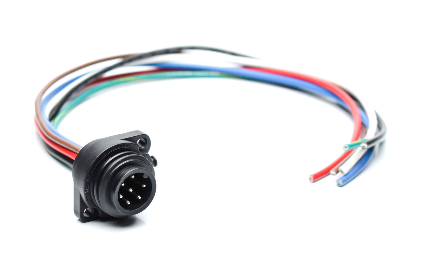 CA0161G116005 Ecomate 7 Position (6 +PE) Male Receptacle, 16AWG Leads, UL1015 , 0.5 Meter